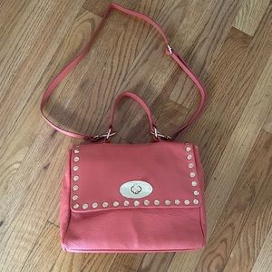 Leather messenger style bag